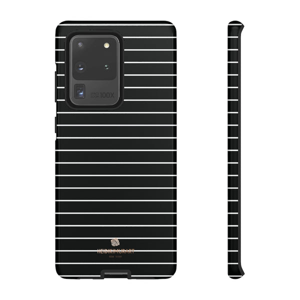 Black White Striped Tough Cases, Designer Phone Case-Made in USA-Phone Case-Printify-Samsung Galaxy S20 Ultra-Glossy-Heidi Kimura Art LLC