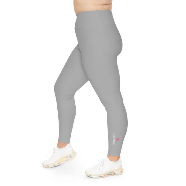 Light Grey Color Women's Tights, Best Designer Women's Plus Size Leggings
