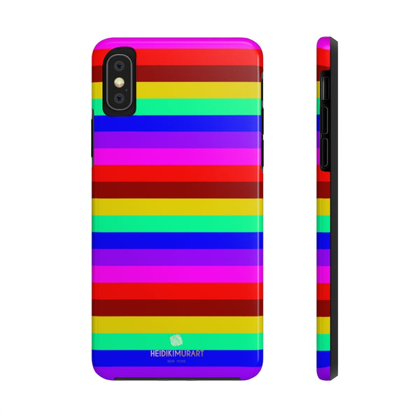 Gay Pride Colourful iPhone Case, Case Mate Tough Samsung Galaxy Phone Cases-Phone Case-Printify-iPhone X Tough-Heidi Kimura Art LLC