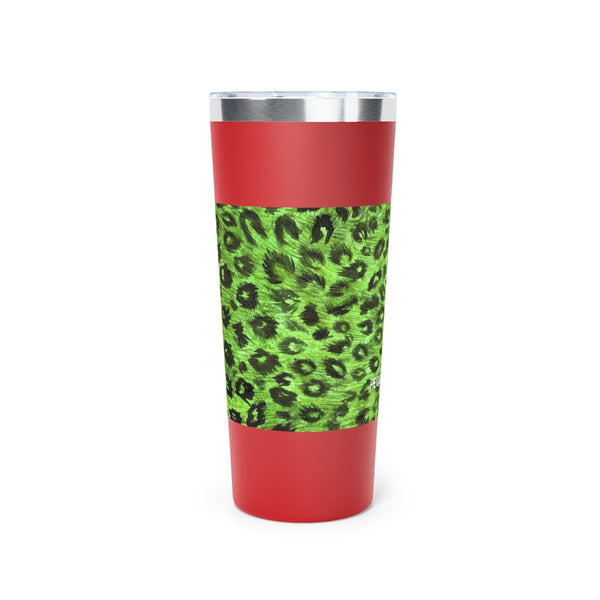 Green Leopard Print Tumbler, Copper Vacuum Insulated Tumbler, 22oz