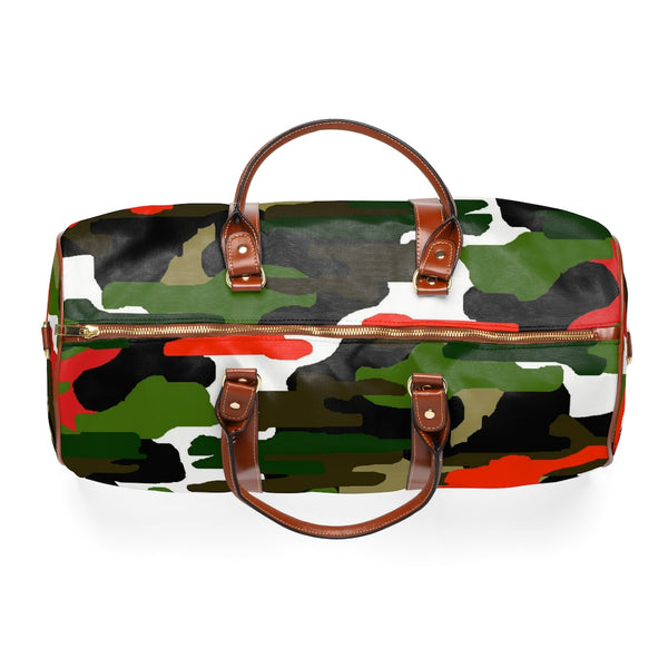 Green Camo Waterproof Travel Bag