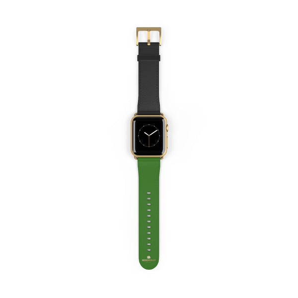 Black Green Duo Apple Band, Solid Color Print Premium Apple Watch Band- Made in USA-Watch Band-Heidi Kimura Art LLC