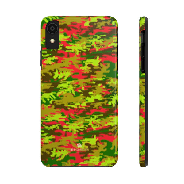 Red Green Camo iPhone Case, Case Mate Tough Samsung Galaxy Phone Cases-Phone Case-Printify-iPhone XR-Heidi Kimura Art LLC
