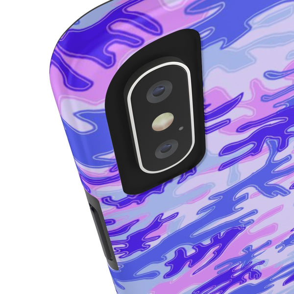 Cute Purple Camo iPhone Case, Pink Army Camouflage Case Mate Tough Phone Cases-Phone Case-Printify-Heidi Kimura Art LLC