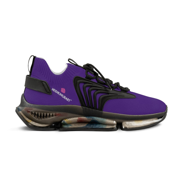 Dark Purple Solid Color Men's Shoes, Solid Dark Purple Color Best Comfy Men's Mesh-Knit Designer Premium Laced Up Breathable Comfy Sports Sneakers Shoes (US Size: 5-12)