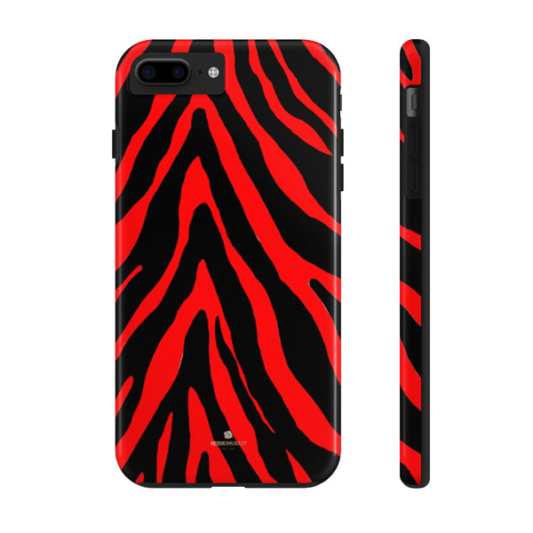 Red Zebra Stripe Phone Case, Animal Print Case Mate Tough Phone Cases-Made in USA - Heidikimurart Limited 