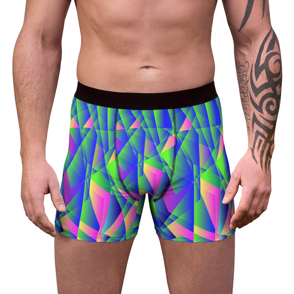 Diamond Print Men's Boxer Briefs, Elastic Modern Designer Best Sexy Underwear For Men-All Over Prints-Printify-Heidi Kimura Art LLC