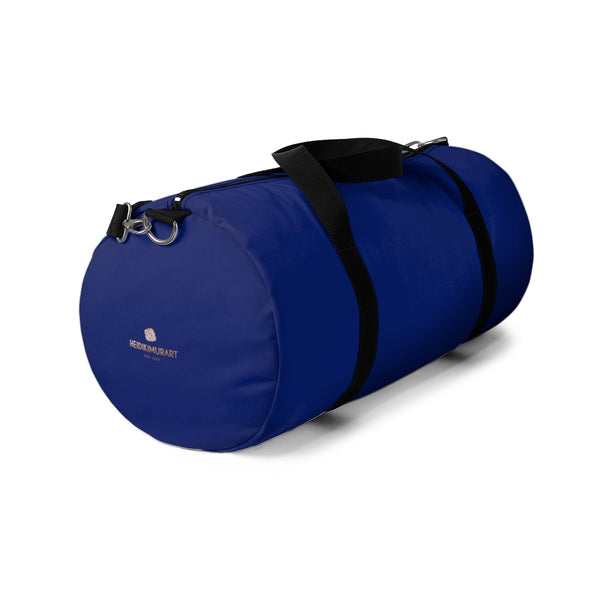 Military Blue Solid Color All Day Small Or Large Size Duffel Bag, Made in USA-Duffel Bag-Heidi Kimura Art LLC