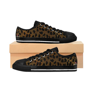 Brown Cheetah Print Women's Sneakers, Animal Print Designer Low Top Women's Canvas Bright Best Quality Premium Fashion Casual Sneakers Tennis Running Athletic Shoes (US Size: 6-12)