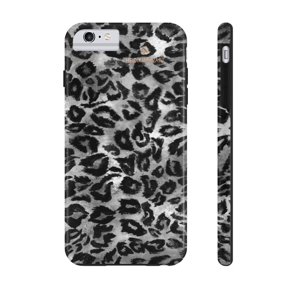 Grey Leopard Phone Case, Animal Print Case Mate Tough Phone Cases-Made in USA - Heidikimurart Limited 