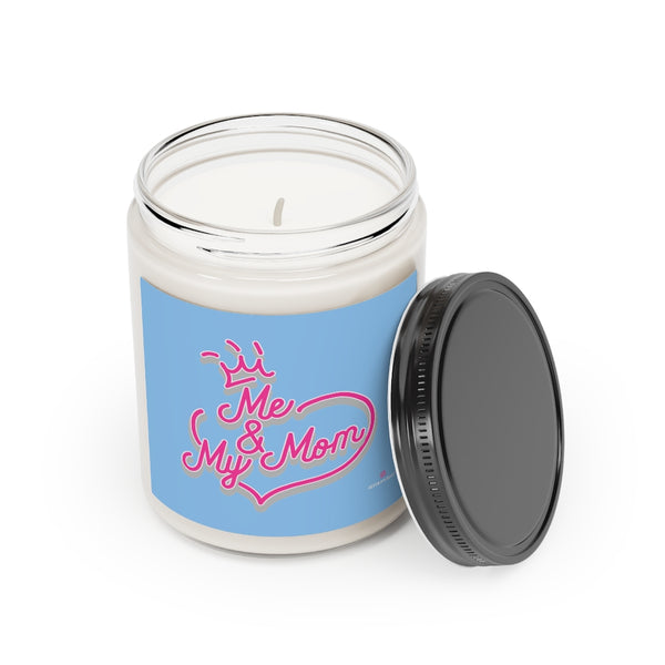 Blue Mom's Day Soy Candle, 9oz Best Vanilla or Cinnamon Stick Candle In A Glass Container For Mothers - Made in the USA