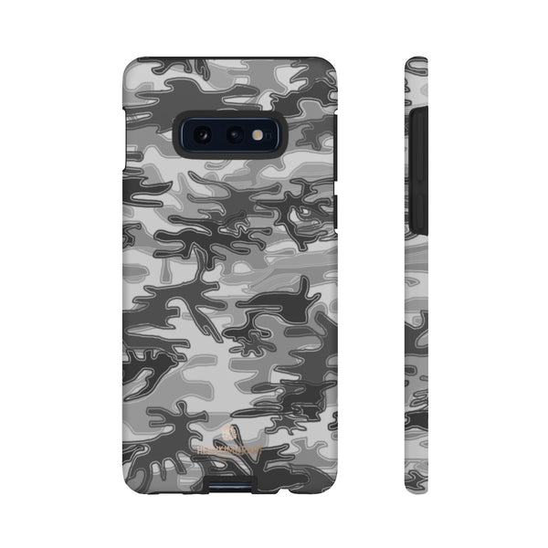 Grey Camouflage Phone Case, Army Military Print Tough Designer Phone Case -Made in USA-Phone Case-Printify-Samsung Galaxy S10E-Matte-Heidi Kimura Art LLC
