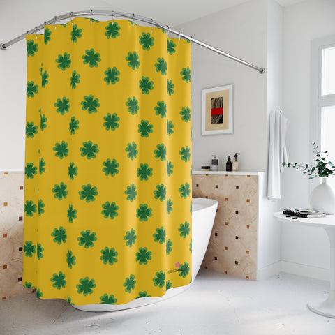 Yellow Clover Polyester Shower Curtain