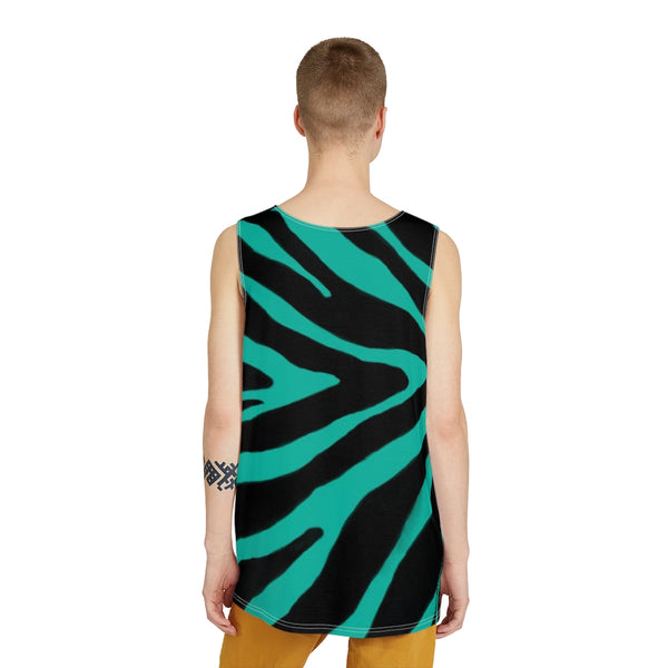 Blue Zebra Print Men's Tank