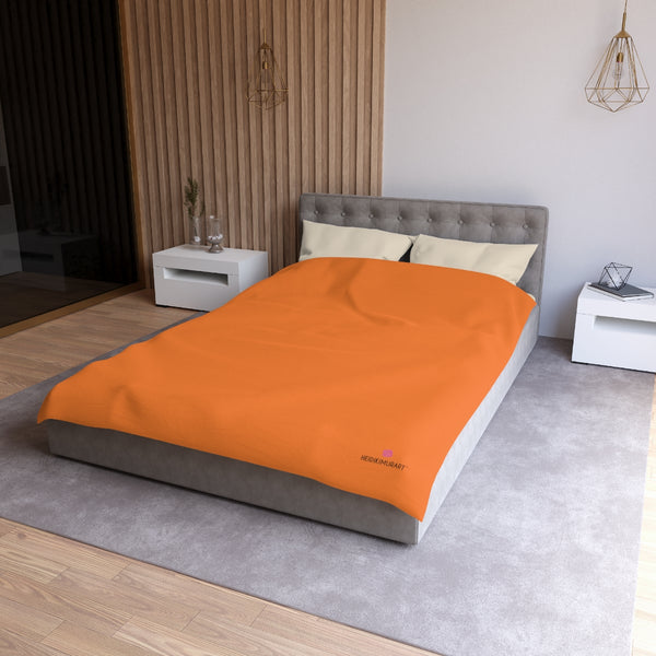 Light Orange Color Duvet Cover,  Solid Color Best Microfiber Duvet Cover