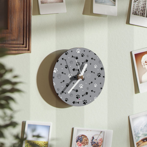 Grey Cat Fun Wall Clocks