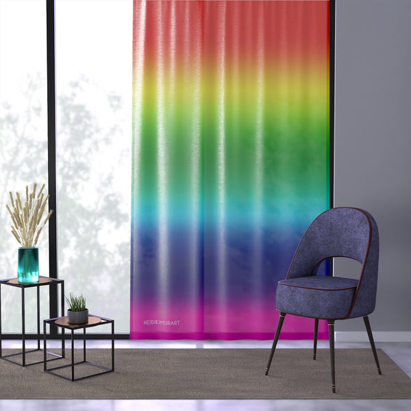 Rainbow Ombre Print Window Curtain