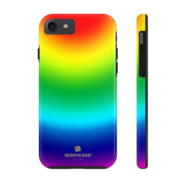 Rainbow Ombre Print Phone Case, Gay Pride Case Mate Tough Phone Cases-Made in USA - Heidikimurart Limited 