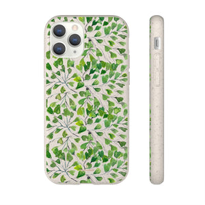 Green Clover Leaf Biodegradable Case, Eco-Friendly Compostable Slim Lightweight Phone Case-Phone Case-Printify-iPhone 11 Pro-Heidi Kimura Art LLC