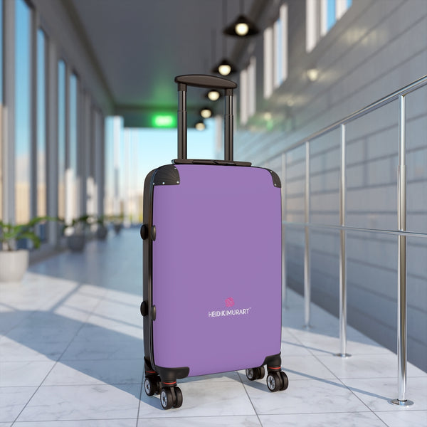 Light Purple Color Cabin Suitcase, Carry On Polycarbonate Front and Hard-Shell Durable Small 1-Size Carry-on Luggage With 2 Inner Pockets & Built in Lock With 4 Wheel 360° Swivel and Adjustable Telescopic Handle - Made in USA/UK (Size: 13.3" x 22.4" x 9.05", Weight: 7.5 lb) Unique Cute Carry-On Best Personal Travel Bag Custom Luggage - Gift For Him or Her 