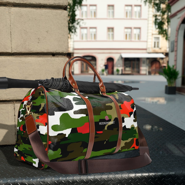 Green Camo Waterproof Travel Bag