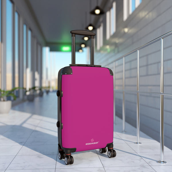 Hot Pink Solid Color Suitcases, Modern Simple Minimalist Designer Suitcase Luggage (Small, Medium, Large)