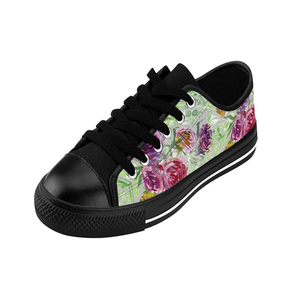 Cute Floral Rose Women's Sneakers, Flower Print Designer Low Top Women's Canvas Bright Best Quality Premium Fashion Casual Sneakers Tennis Running Athletic Shoes (US Size: 6-12) Floral Sneakers, Women's Fashion Canvas Sneakers Shoes Colorful Rose Print Tennis Shoes, Floral Sneakers & Athletic Shoes, Women's Floral Shoes, Floral Shoe For Women, Floral Canvas Sneakers, Sneakers With Flowers Print On Them, Floral Sneakers Womens