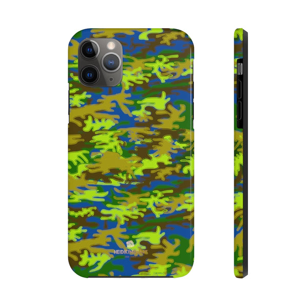 Blue Green Camo iPhone Case, Case Mate Tough Samsung Galaxy Phone Cases-Phone Case-Printify-iPhone 11 Pro Max-Heidi Kimura Art LLC