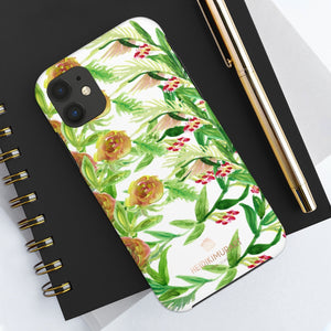 Orange Floral Print Phone Case, Flower Case Mate Tough Phone Cases-Made in USA - Heidikimurart Limited 