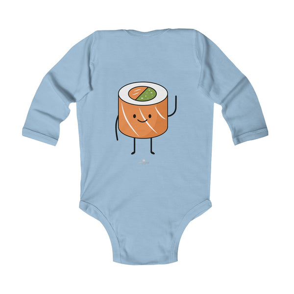 Salmon Sushi Lover Baby Boy or Girls Infant Kids Long Sleeve Bodysuit - Made in USA-Infant Long Sleeve Bodysuit-Heidi Kimura Art LLC