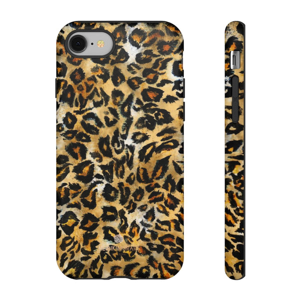 Brown Leopard Tough Cases, Animal Print Best Designer Phone Case-Made in USA-Phone Case-Printify-iPhone 8-Matte-Heidi Kimura Art LLC