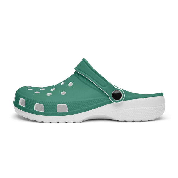 Mint Green Color Unisex Clogs, Best Solid Green Color Classic Solid Color Printed Adult's Lightweight Anti-Slip Unisex Extra Comfy Soft Breathable Supportive Clogs Flip Flop Pool Water Beach Slippers Sandals Shoes For Men or Women, Men's US Size: 3.5-12, Women's US Size: 4-12