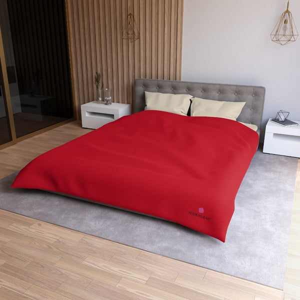 Wine Red Color Duvet Cover,  Solid Color Best Microfiber Duvet Cover