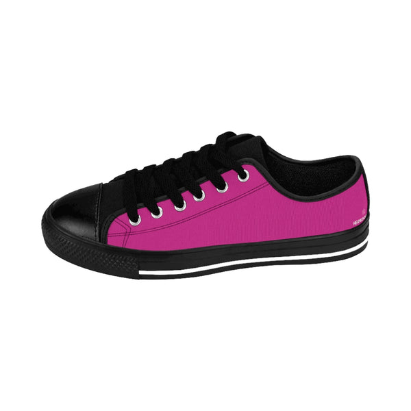 Hot Pink Color Women's Sneakers, Pink Lightweight Low Tops Tennis Running Casual Shoes  For Women