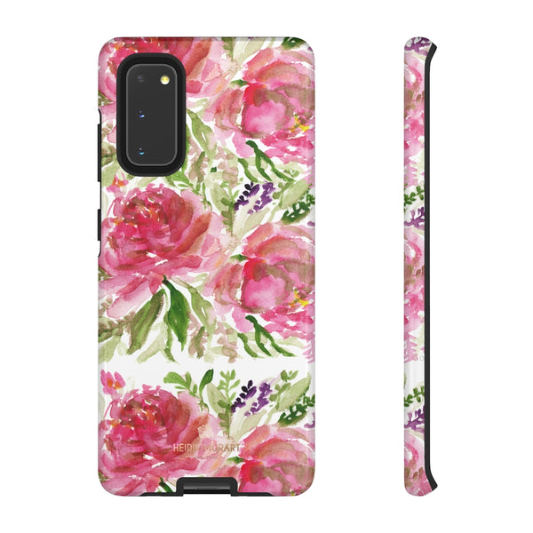 Pink Rose Floral Phone Case, Watercolor Flower Print Tough Designer Phone Case -Made in USA-Phone Case-Printify-Samsung Galaxy S20-Glossy-Heidi Kimura Art LLC