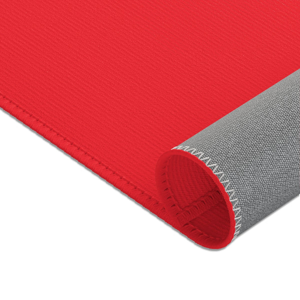 Red Designer Area Rugs, Best Simple Solid Color Print Designer 24x36, 36x60, 48x72 inches Machine Washable Strong Durable Anti-Slip Polyester Non-Woven Area Rugs-Printed in the USA