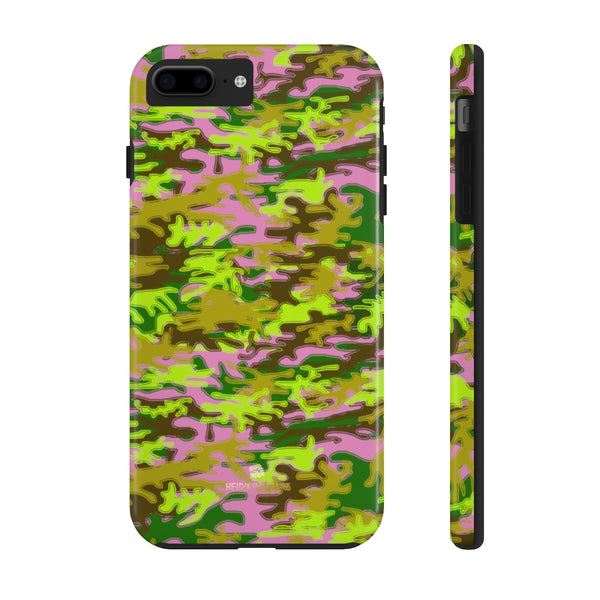 Pink Green Camo iPhone Case, Case Mate Tough Samsung Galaxy Phone Cases-Phone Case-Printify-iPhone 7 Plus, iPhone 8 Plus Tough-Heidi Kimura Art LLC