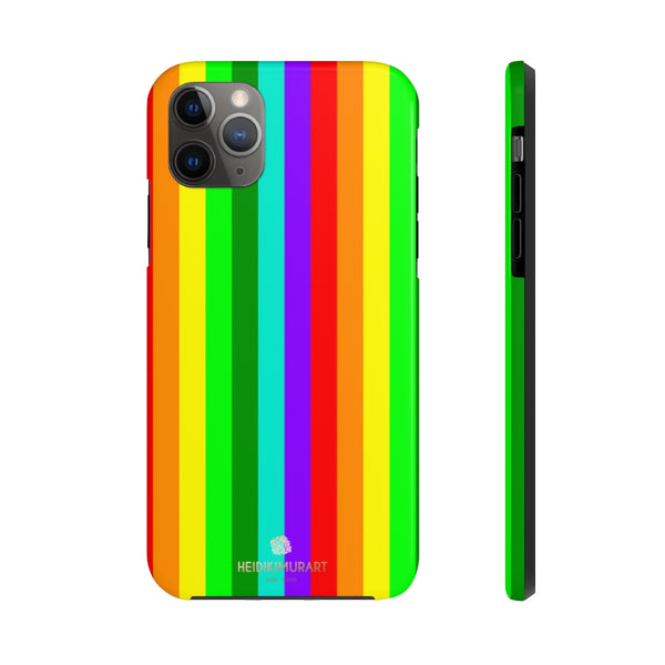 Rainbow Stripe Gay Pride iPhone Case, Case Mate Tough Samsung Galaxy Phone Cases-Phone Case-Printify-iPhone 11 Pro Max-Heidi Kimura Art LLC