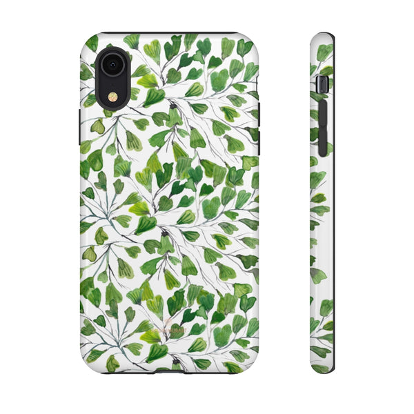 Green Maidenhair Fern Tough Cases, Leaf Print Phone Case-Phone Case-Printify-iPhone XR-Glossy-Heidi Kimura Art LLC