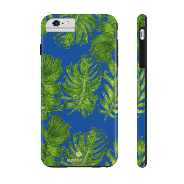 Blue Green Tropical Leaf iPhone Case, Case Mate Tough Samsung Galaxy Phone Cases-Phone Case-Printify-iPhone 6/6s Plus Tough-Heidi Kimura Art LLC