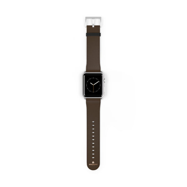 Dark Brown Solid Color Print 38mm/42mm Watch Band For Apple Watch- Made in USA-Watch Band-Heidi Kimura Art LLC