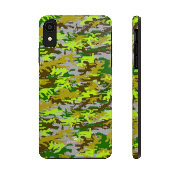 Gray Green Camo iPhone Case, Case Mate Tough Samsung Galaxy Phone Cases-Phone Case-Printify-iPhone XR-Heidi Kimura Art LLC