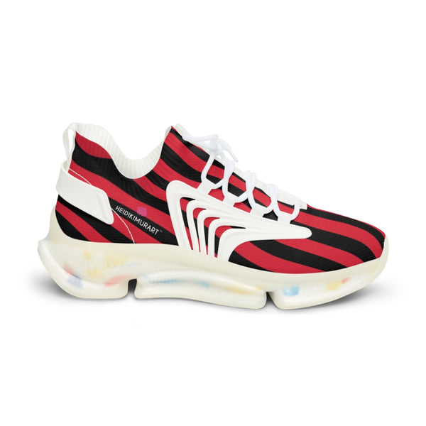 Red Striped Print Men's Shoes, Modern Minimalist Stripes Print Best Comfy Men's Mesh-Knit Designer Premium Laced Up Breathable Comfy Sports Sneakers Shoes (US Size: 5-12)&nbsp;Mesh Athletic&nbsp;Shoes, Mens Mesh Shoes,&nbsp;Mesh Shoes Men,&nbsp;Men's Classic Low Top Mesh Sneaker, Men's Breathable Mesh Shoes, Mesh Sneakers Casual Shoes&nbsp;