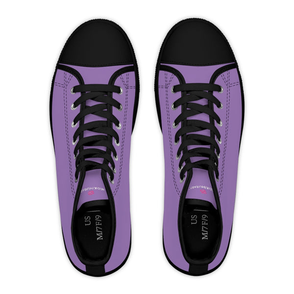 Light Purple Ladies' High Tops, Solid Purple Color Best Quality Women's High Top Fashion Canvas Sneakers Tennis Shoes (US Size: 5.5-12)