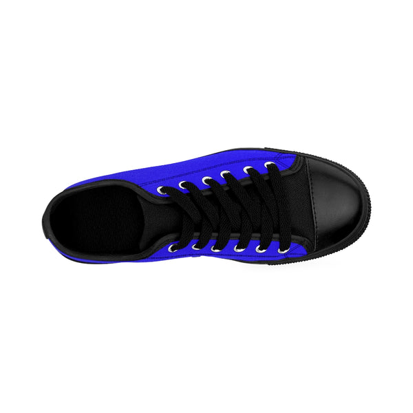 Deep Blue Sky Solid Color Designer Men's Running Low Top Sneakers Tennis Shoes-Men's Low Top Sneakers-Heidi Kimura Art LLC Deep Blue Men's Sneakers, Deep Blue Sky Solid Color Designer Men's Running Low Top Sneakers Tennis Shoes (US Size: 7-14)