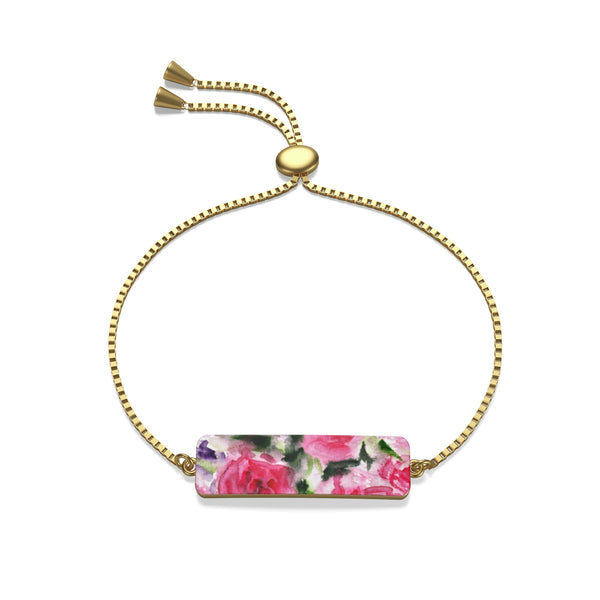 Classical Light Pink French Rose 18K Gold/Sterling Silver Plated Box Chain Bracelet-Bracelet-jaylon-Golden-Heidi Kimura Art LLC
