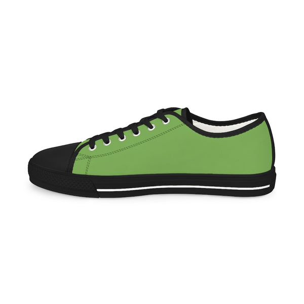 Green Color Men's Sneakers, Solid Color Modern Minimalist Best Breathable Designer Men's Low Top Canvas Fashion Sneakers With Durable Rubber Outsoles and Shock-Absorbing Layer and Memory Foam Insoles (US Size: 5-14)