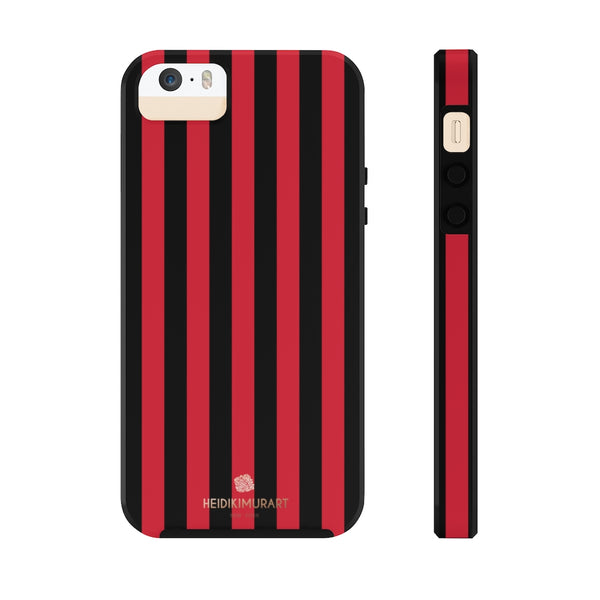 Red Black Stripe iPhone Case, Case Mate Tough Samsung Galaxy Phone Cases-Phone Case-Printify-iPhone 5/5s/5se Tough-Heidi Kimura Art LLC