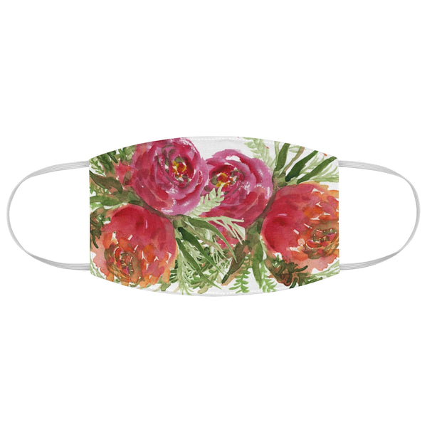 Red Rose Floral Face Mask, Adult Watercolor Flower Print Fabric Face Mask-Made in USA-Accessories-Printify-One size-Heidi Kimura Art LLC Red Rose Floral Face Mask, Adult Watercolor Flower Face Covering, Flower Elegant Designer Fashion Face Mask For Men/ Women, Designer Premium Quality Modern Polyester Fashion 7.25" x 4.63" Fabric Non-Medical Reusable Washable Chic One-Size Face Mask With 2 Layers For Adults With Elastic Loops-Made in USA