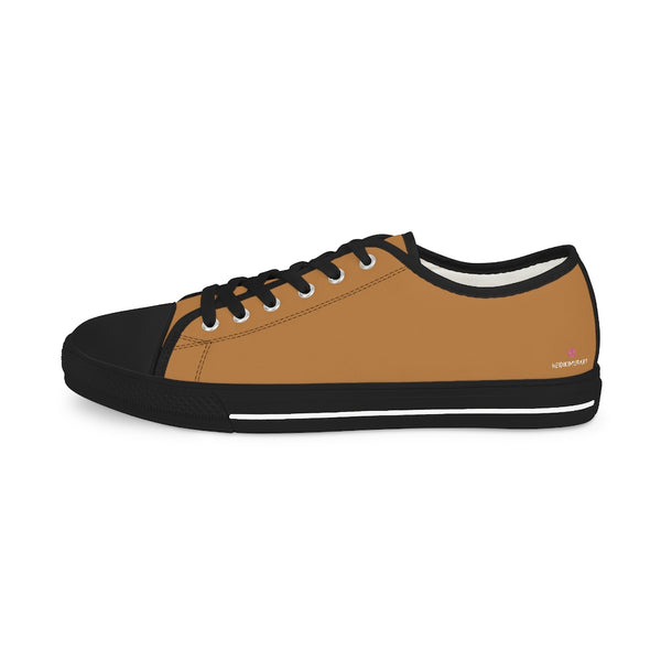 Light Brown Color Men's Sneakers, Best Solid Brown Color Men's Low Top Sneakers Running Canvas Shoes